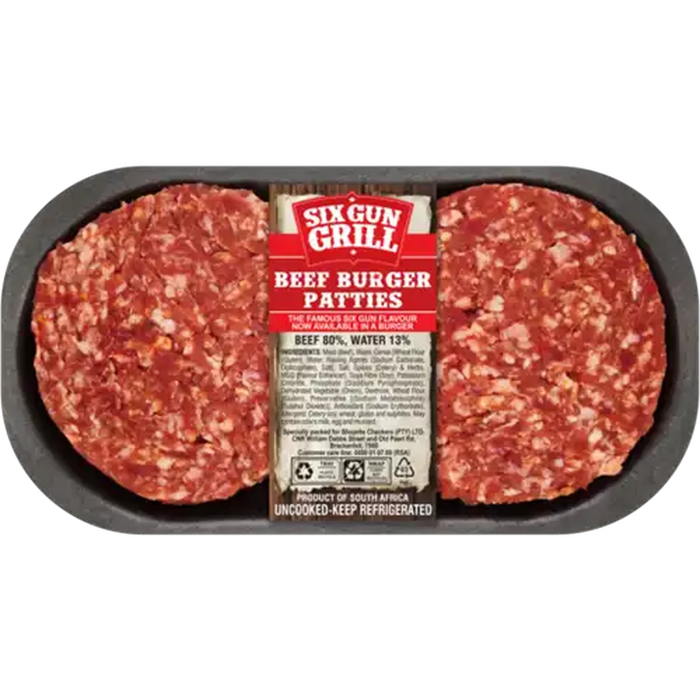 Image of Six Gun Grill Beef Burger Patties Per KG (4 Patties)