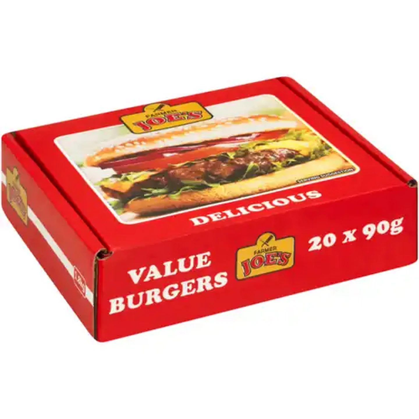 Image of Farmer Joe's Frozen Delicious Burgers 20 x 90g