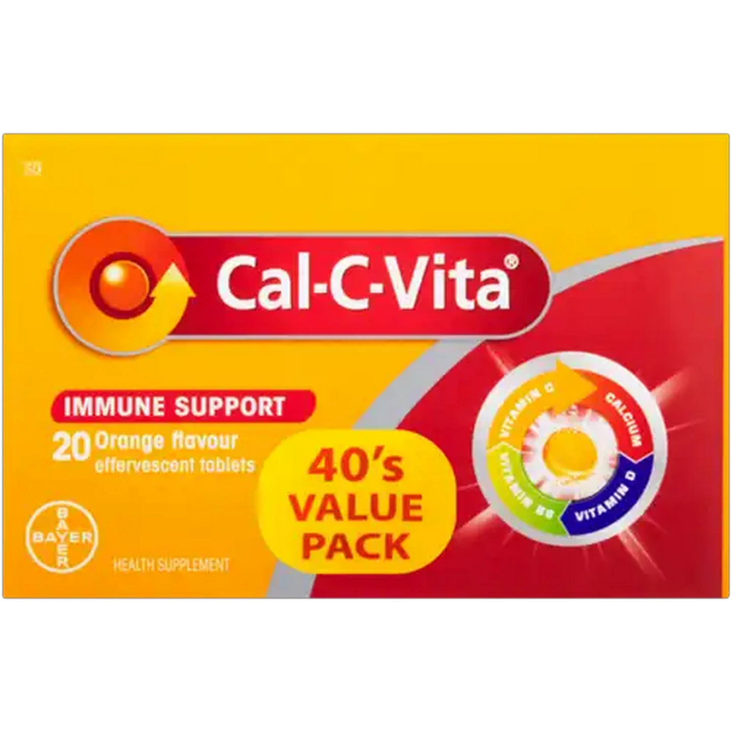 Image of Cal-C-Vita Orange Flavour Immune Support Effervescent Tablets 40 Pack