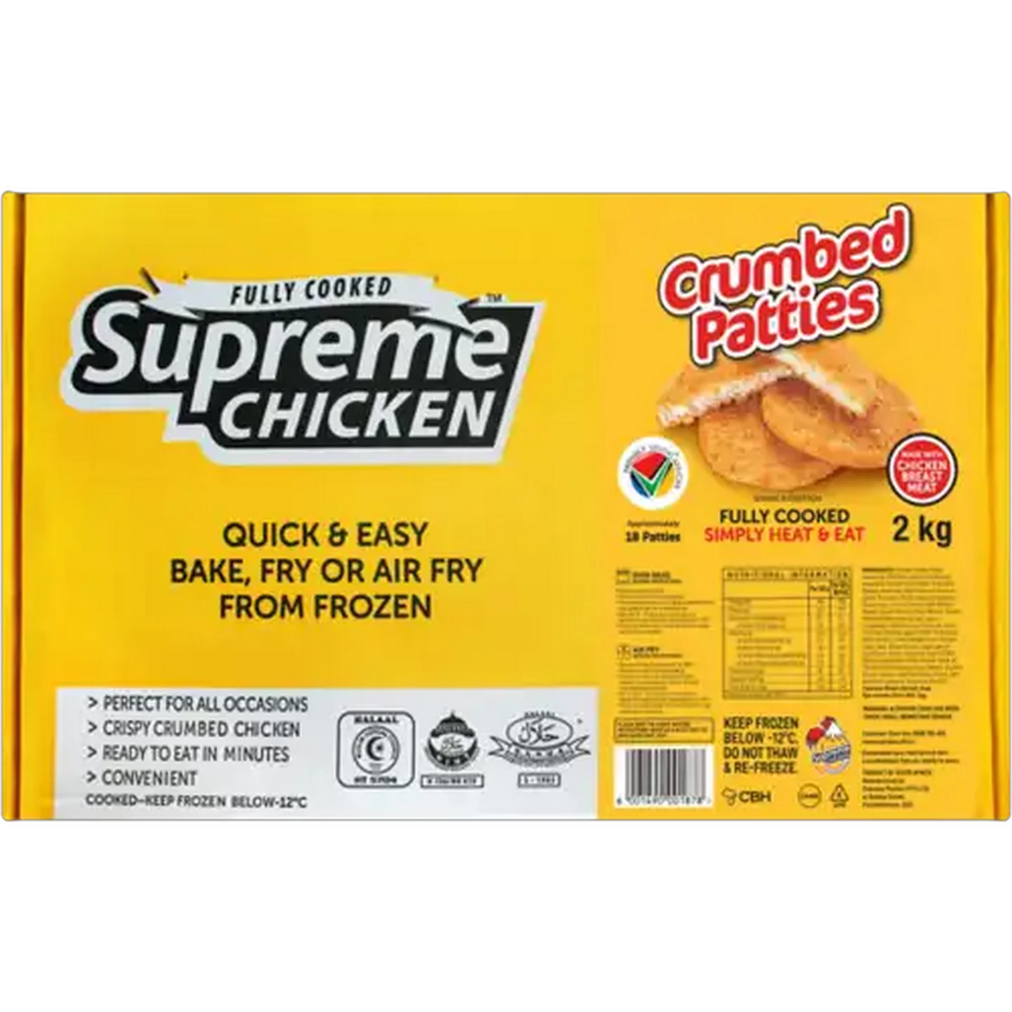 Image of Supreme Chicken Frozen Crumbed Chicken Patties 2kg