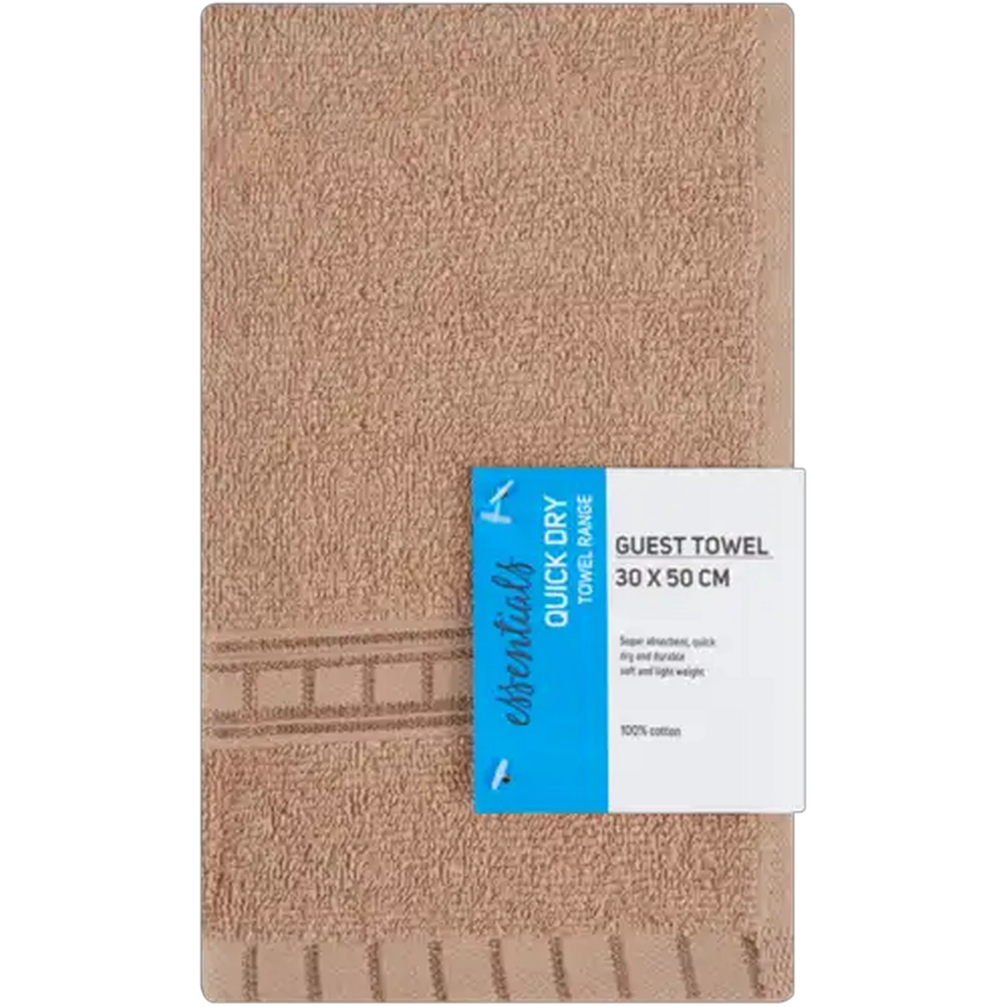 Image of Essentials Brown Quick Dry Guest Towel 30 x 50cm