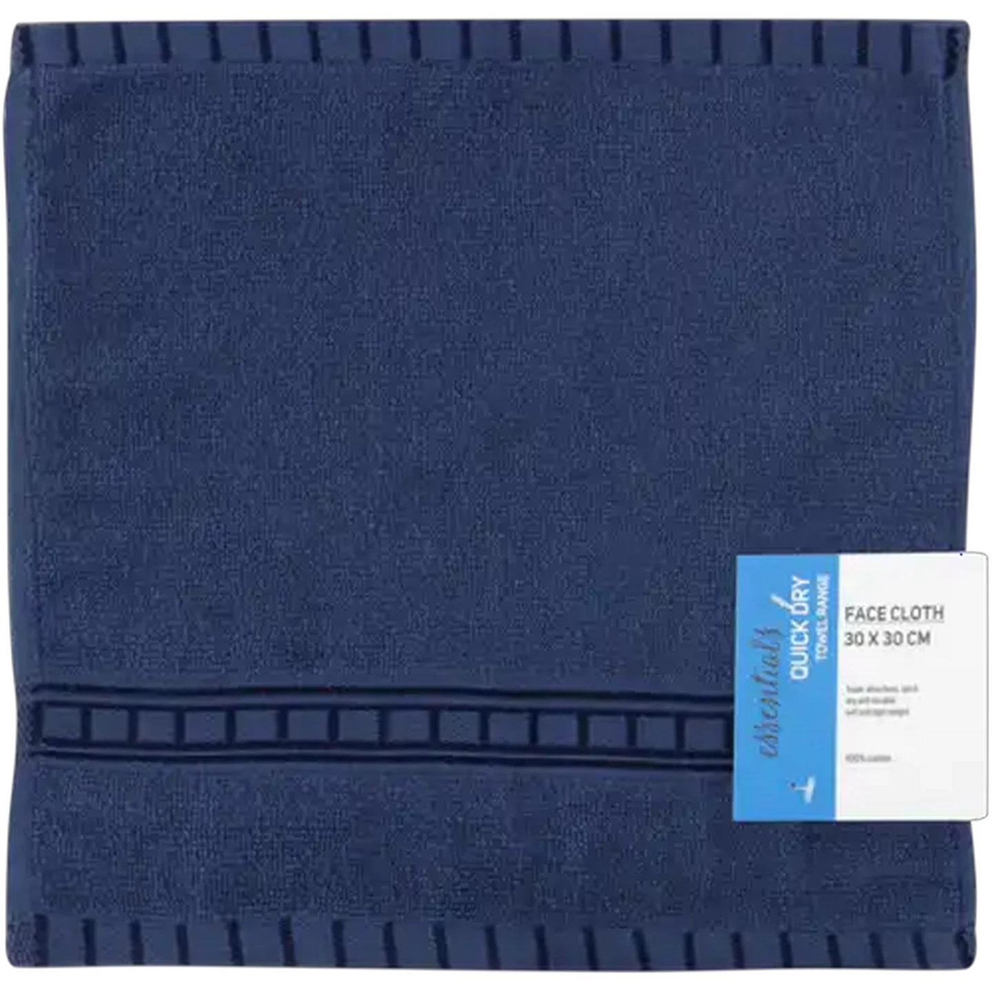 Image of Essentials Navy Quick Dry Face Cloth 30 x 30cm