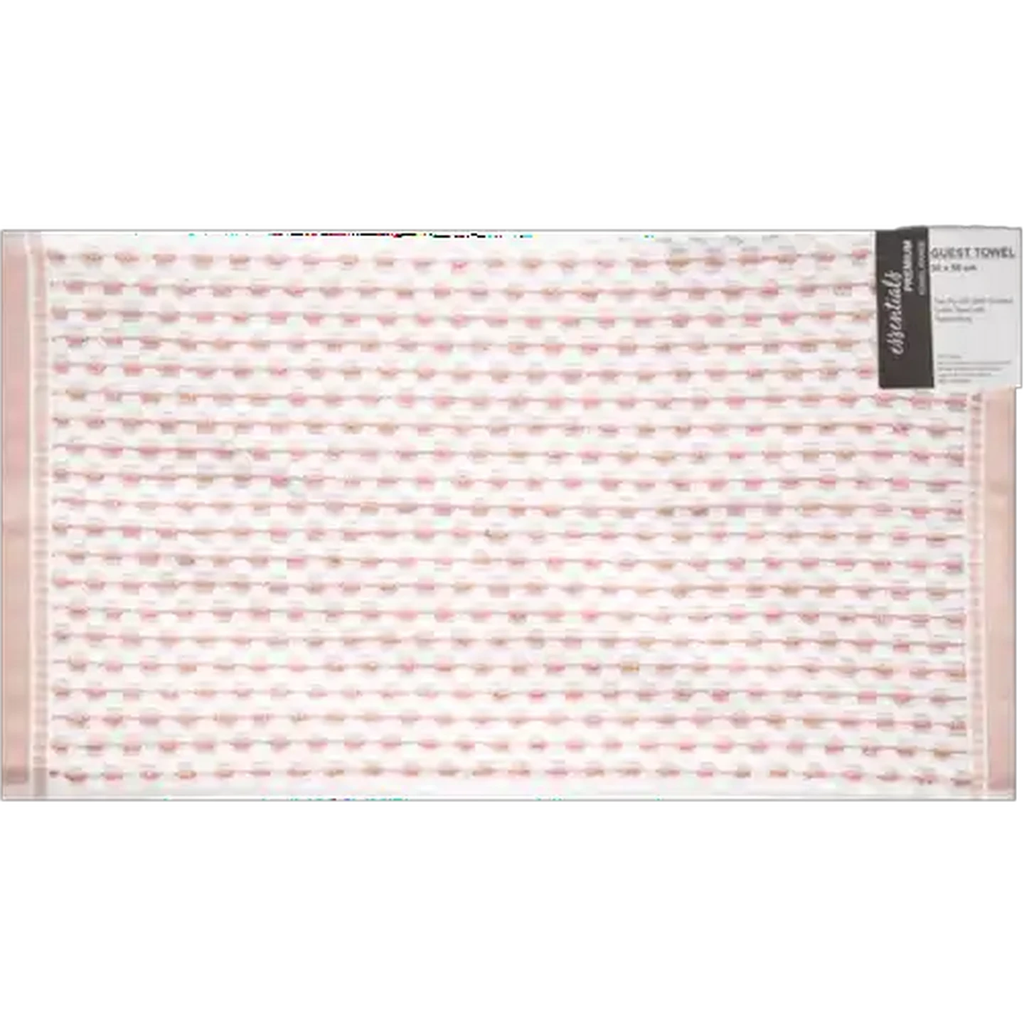 Image of Essentials Premium Blush & White Combed Cotton Guest Towel 30 x 50cm