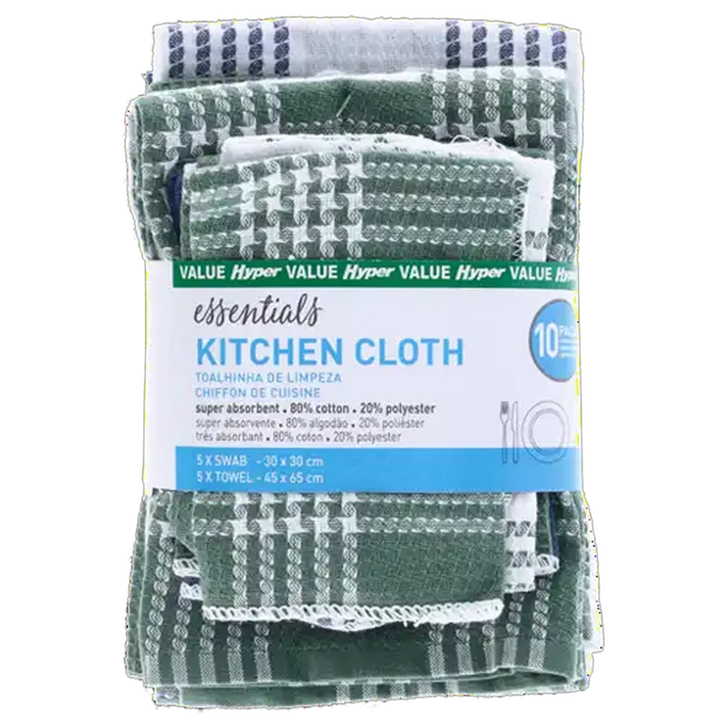 Image of Essentials Hyper Value Kitchen Cloth Set 10-Pack