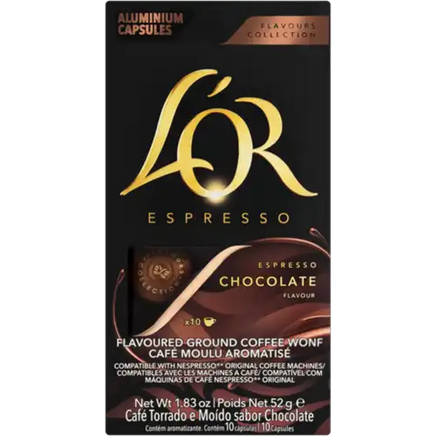 Image of L'OR Chocolate Flavour Espresso Capsules 10 Pack