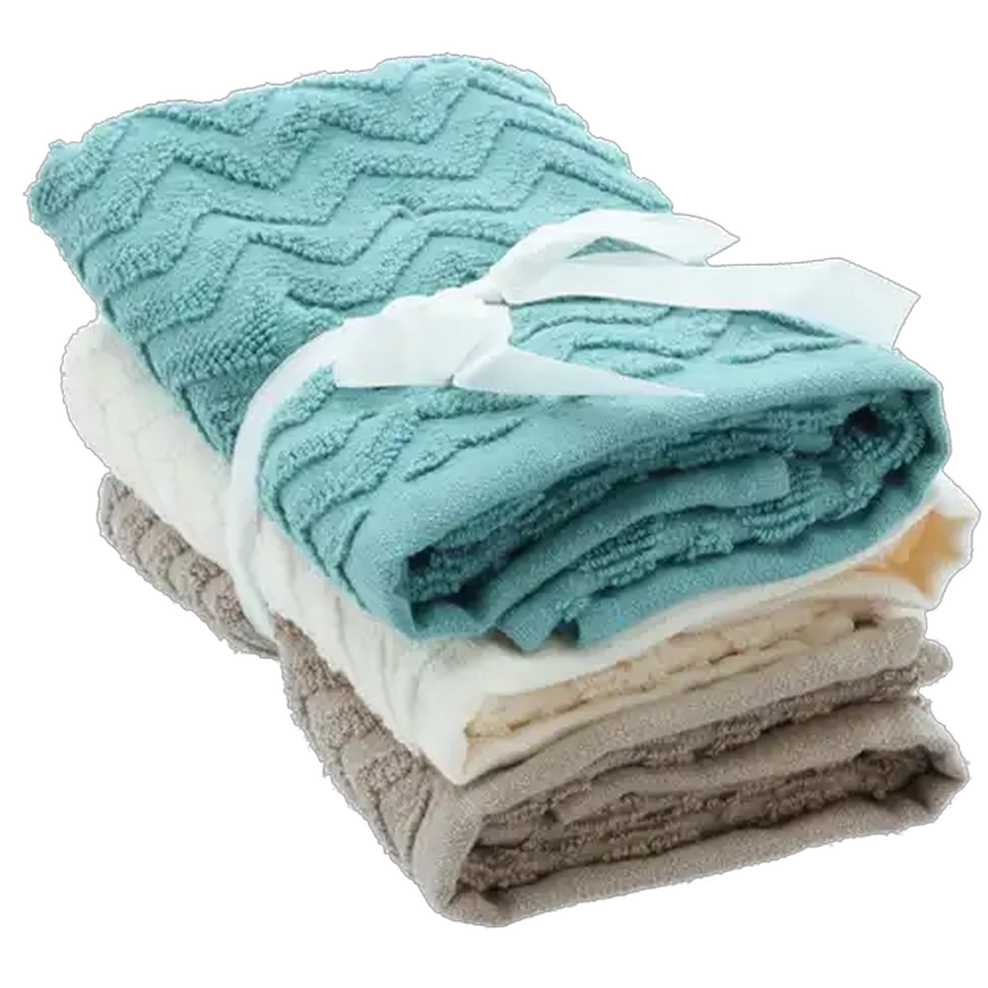 Image of Essentials Zig Zag Guest Towels 3-Pack 30 x 50cm (Colour May Vary)