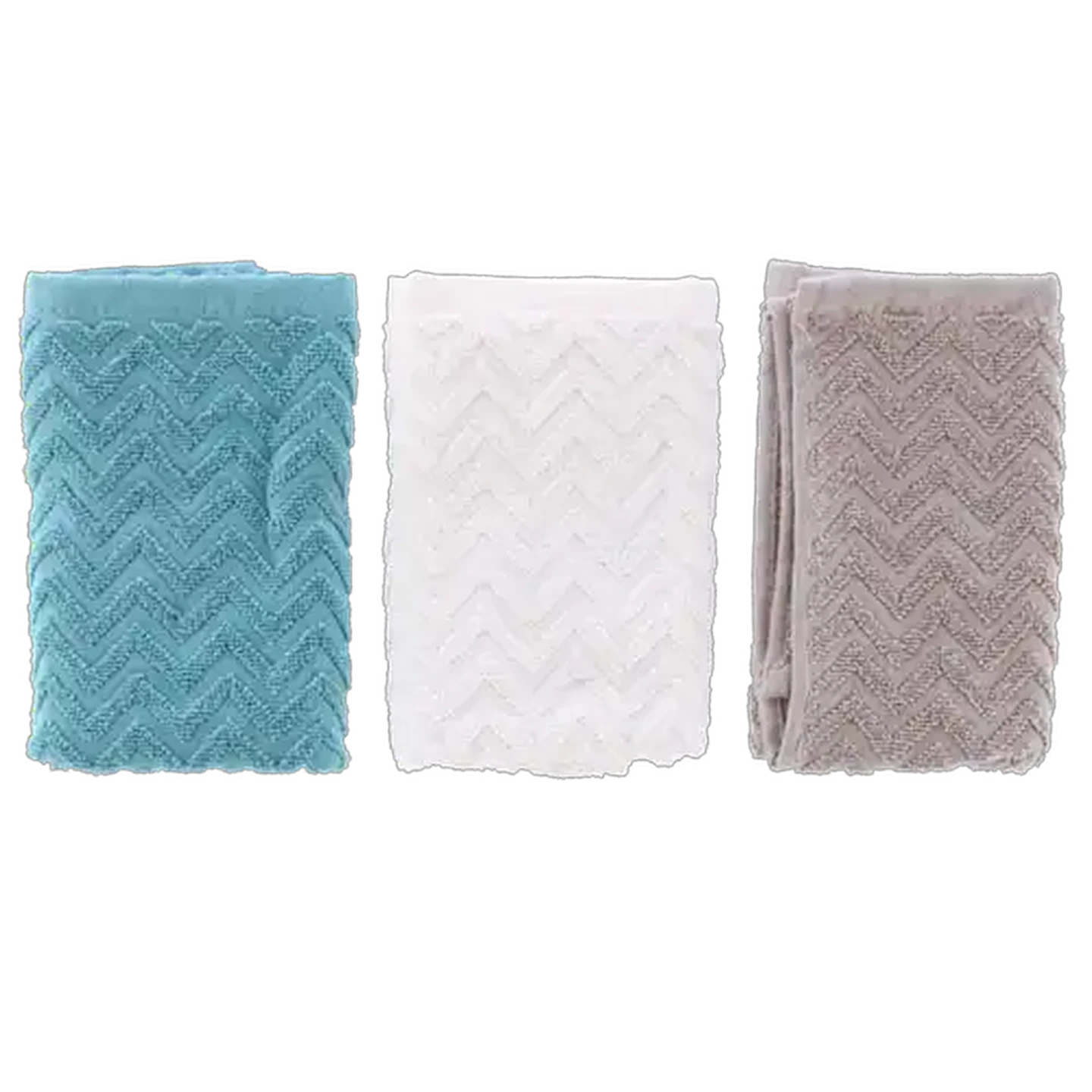 Image of Essentials Zig Zag Guest Towels 3-Pack 30 x 50cm (Colour May Vary)