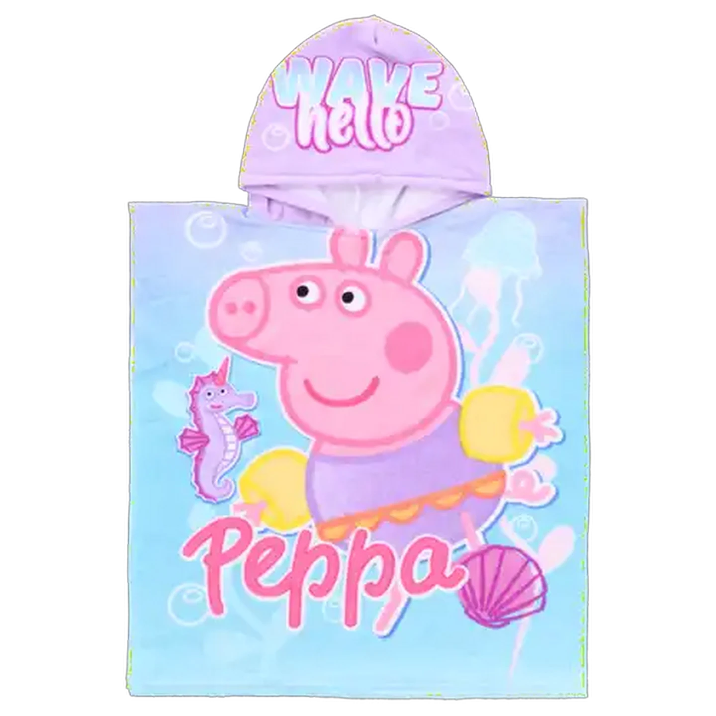 Image of Peppa Pig White Hooded Girls Beach Towel