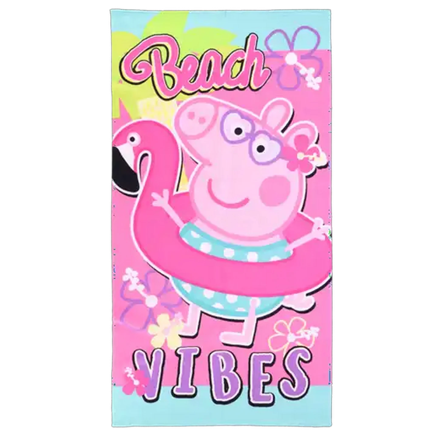Image of Peppa Pig Girls Pink Beach Towel 70 x 130cm