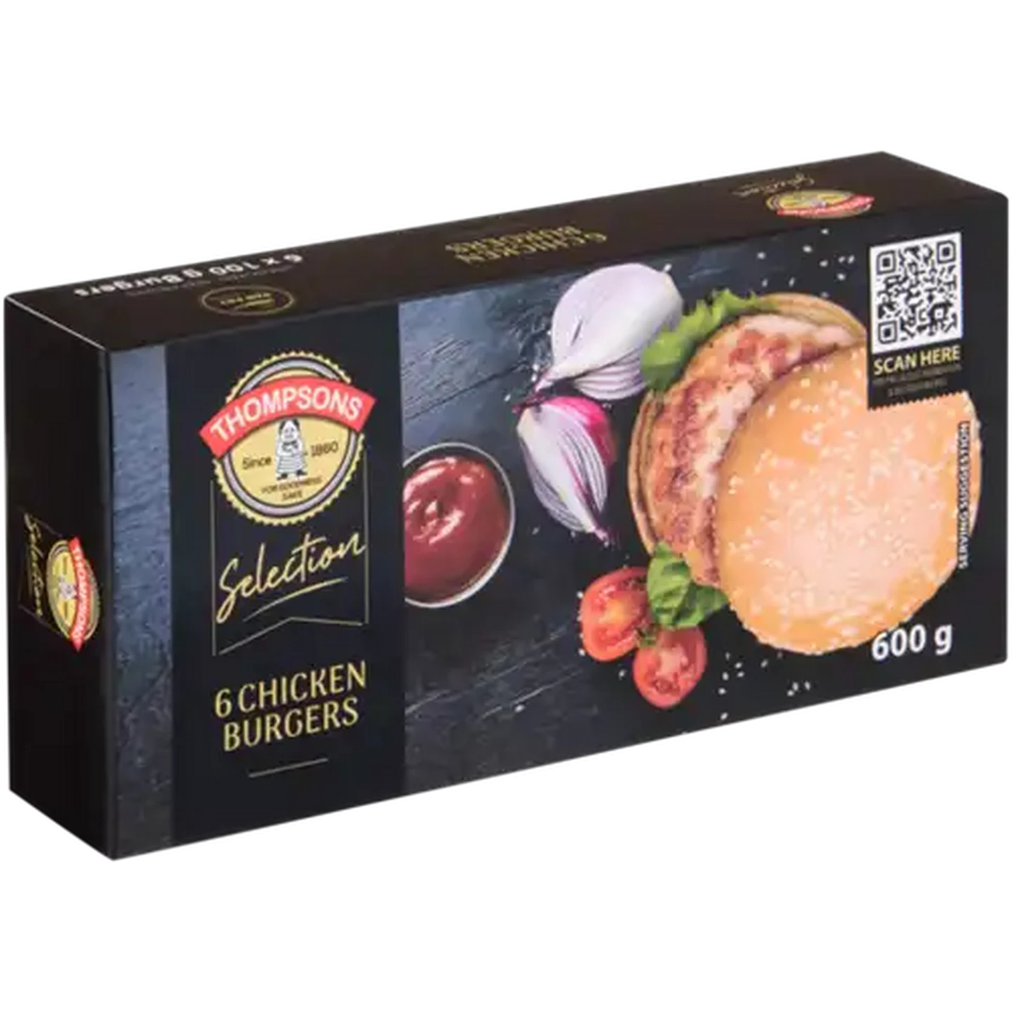 Image of Thompsons Selection Frozen Chicken Burgers 6 x 100g