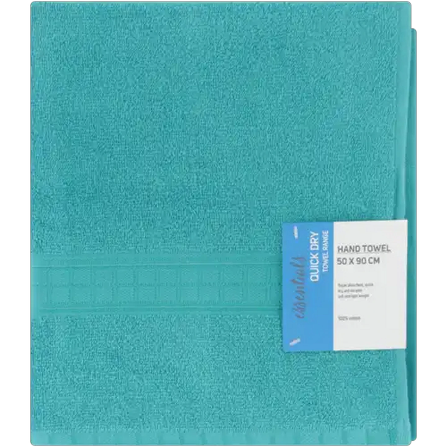 Image of Essentials Quick Dry Aqua Hand Towel 500mm x 900mm