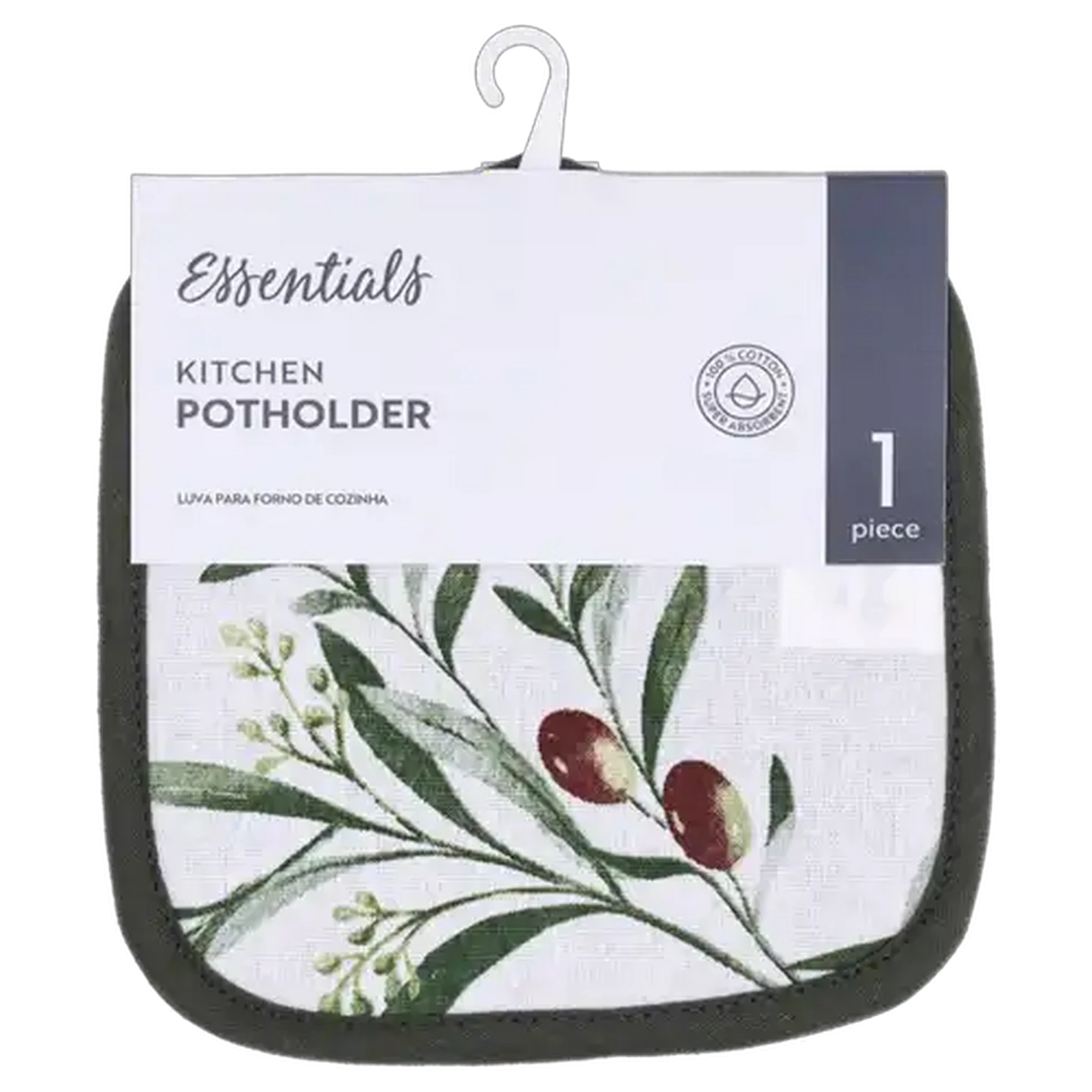 Image of Essentials Green Olive Potholder 18 x 18cm