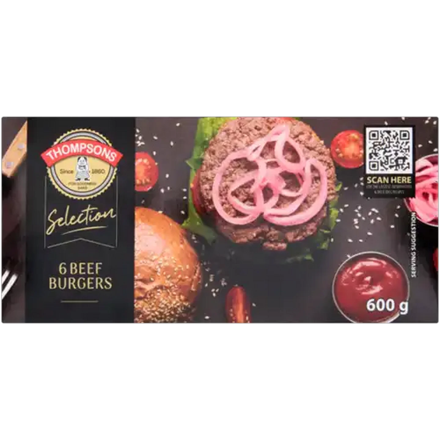 Image of Thompsons Selection Frozen Beef Burgers 6 x 100g