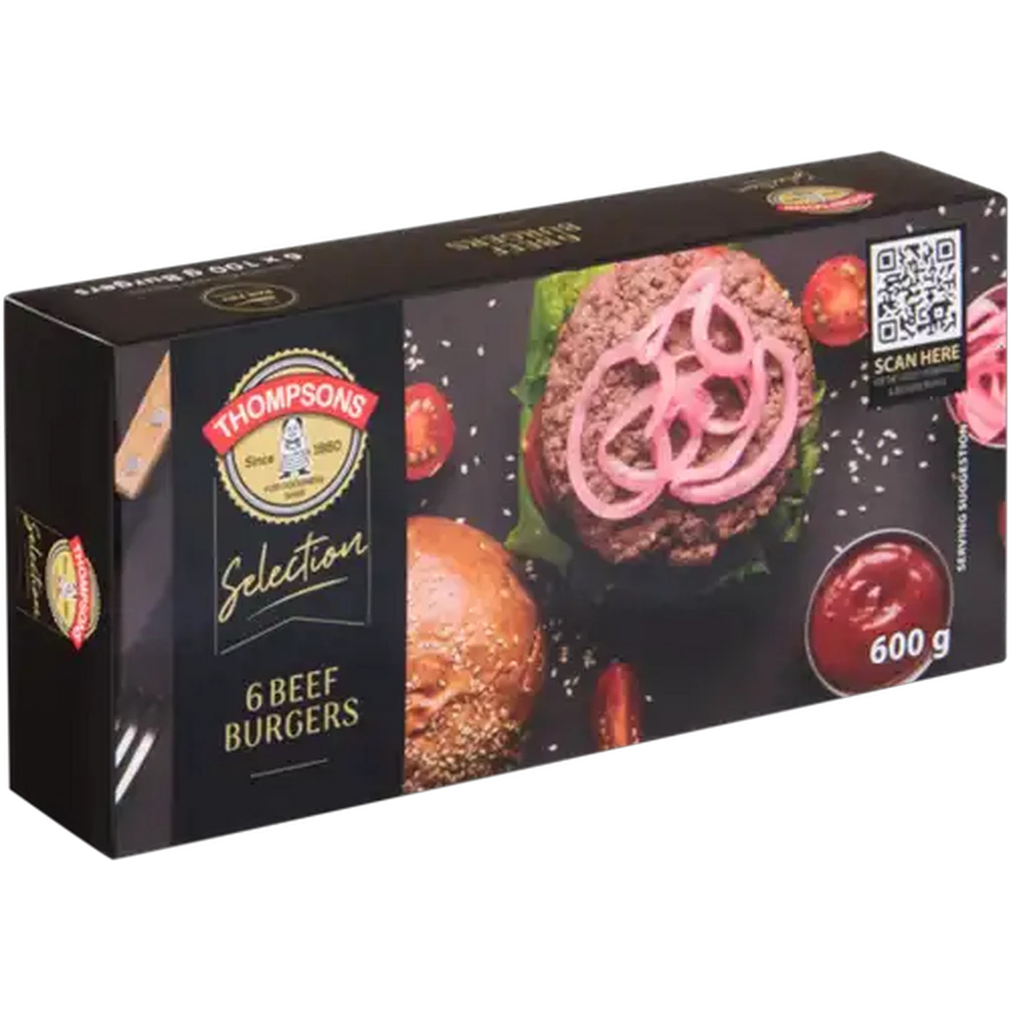 Image of Thompsons Selection Frozen Beef Burgers 6 x 100g