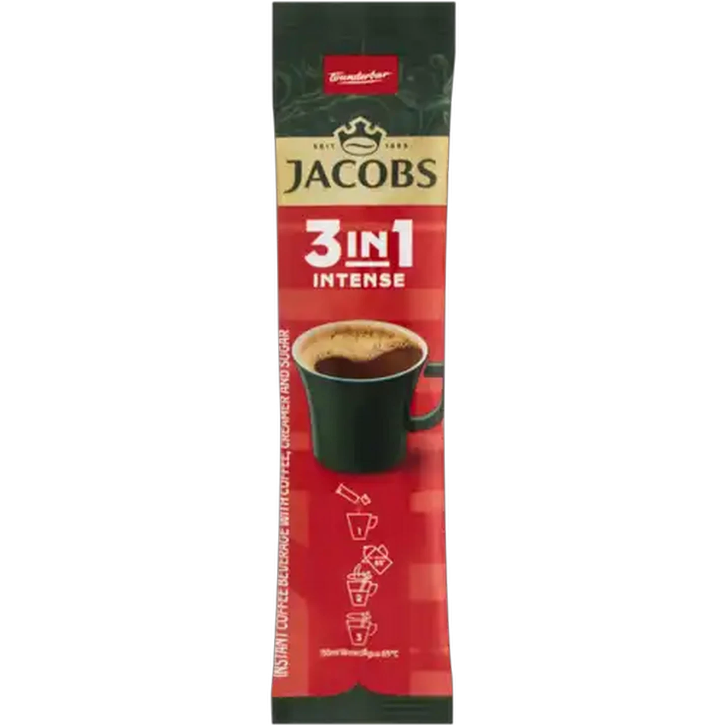Image of Jacobs 3 in 1 Intense Instant Coffee 11.1g
