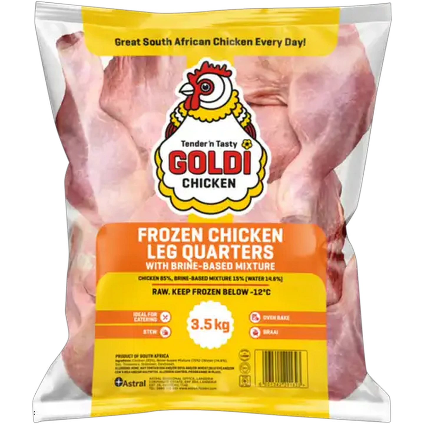 Image of Goldi Chicken Frozen Chicken Leg Quarters with Brine-Based Mixture 3.5kg