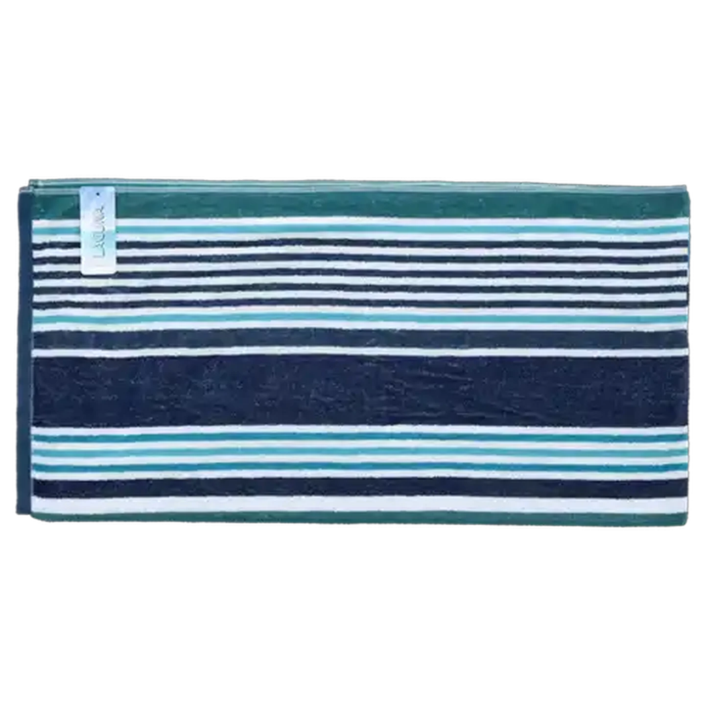 Image of Laguna Blue Multi Stripe Beach Towel 90 x 180cm
