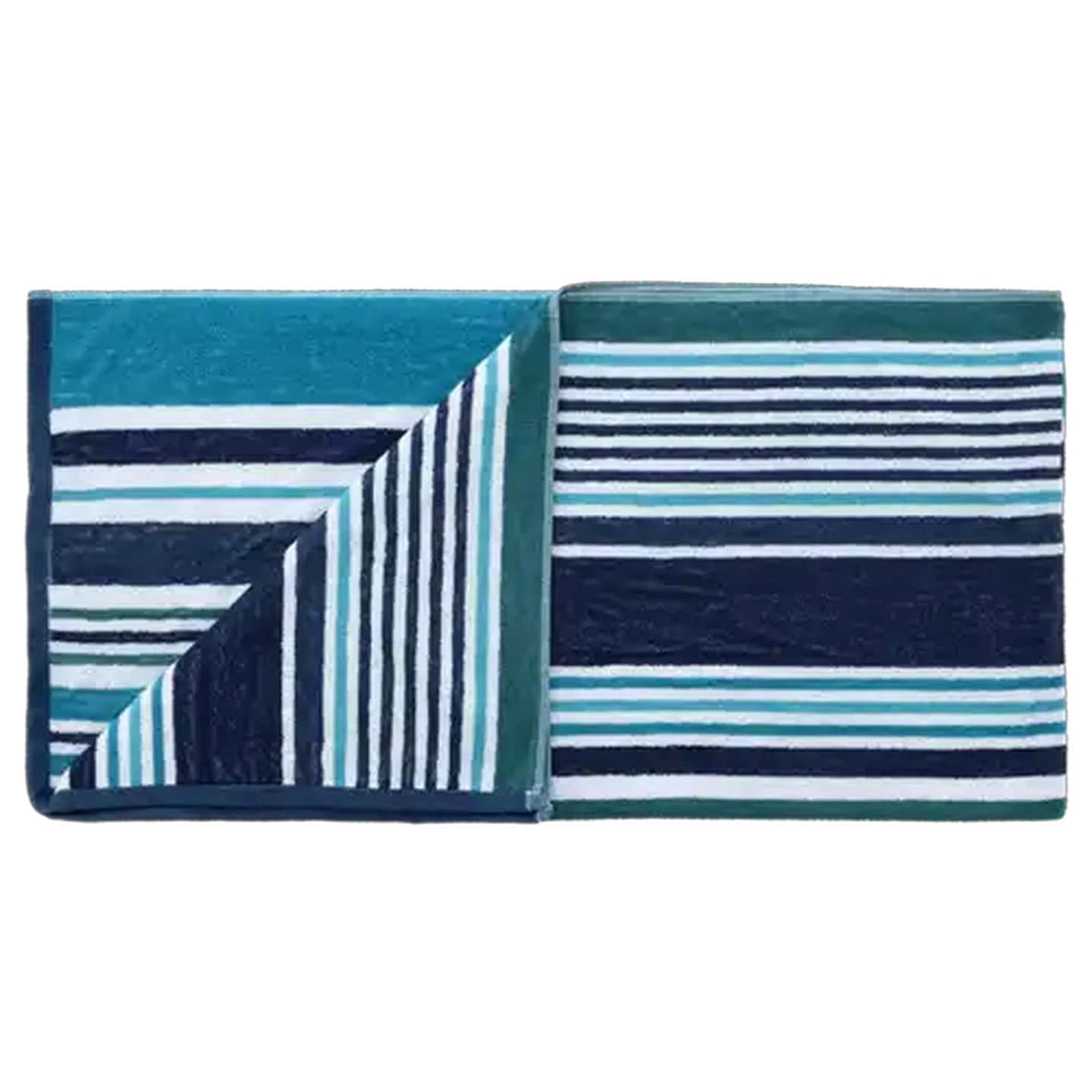 Image of Laguna Blue Multi Stripe Beach Towel 90 x 180cm