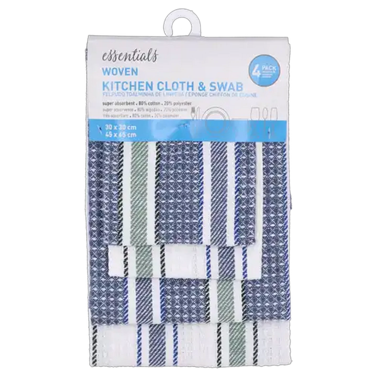 Image of Essentials Woven Kitchen Cloths & Swabs 4-Pack