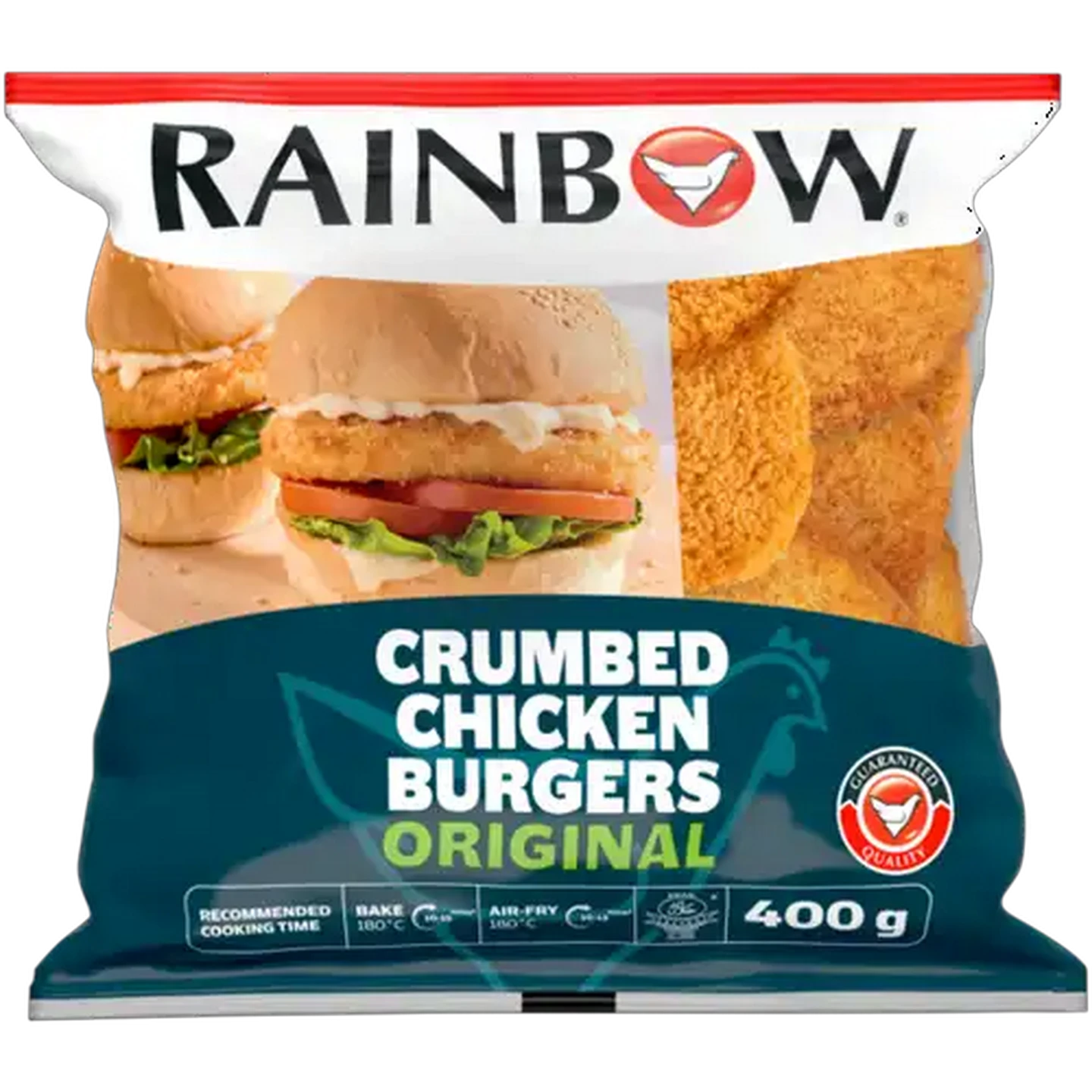 Image of RAINBOW Frozen Original Crumbed Chicken Burgers 400g