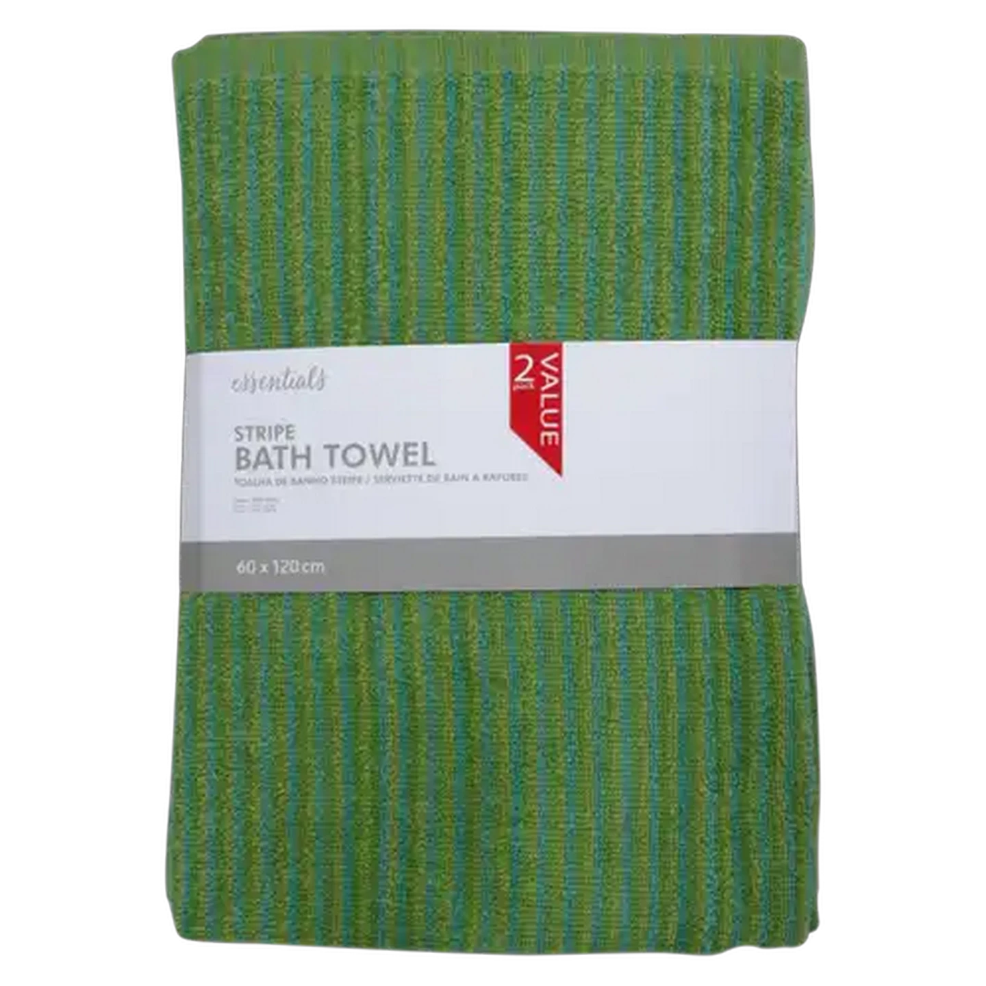 Image of Essentials Stripe Bath Towel Set 2-Pack