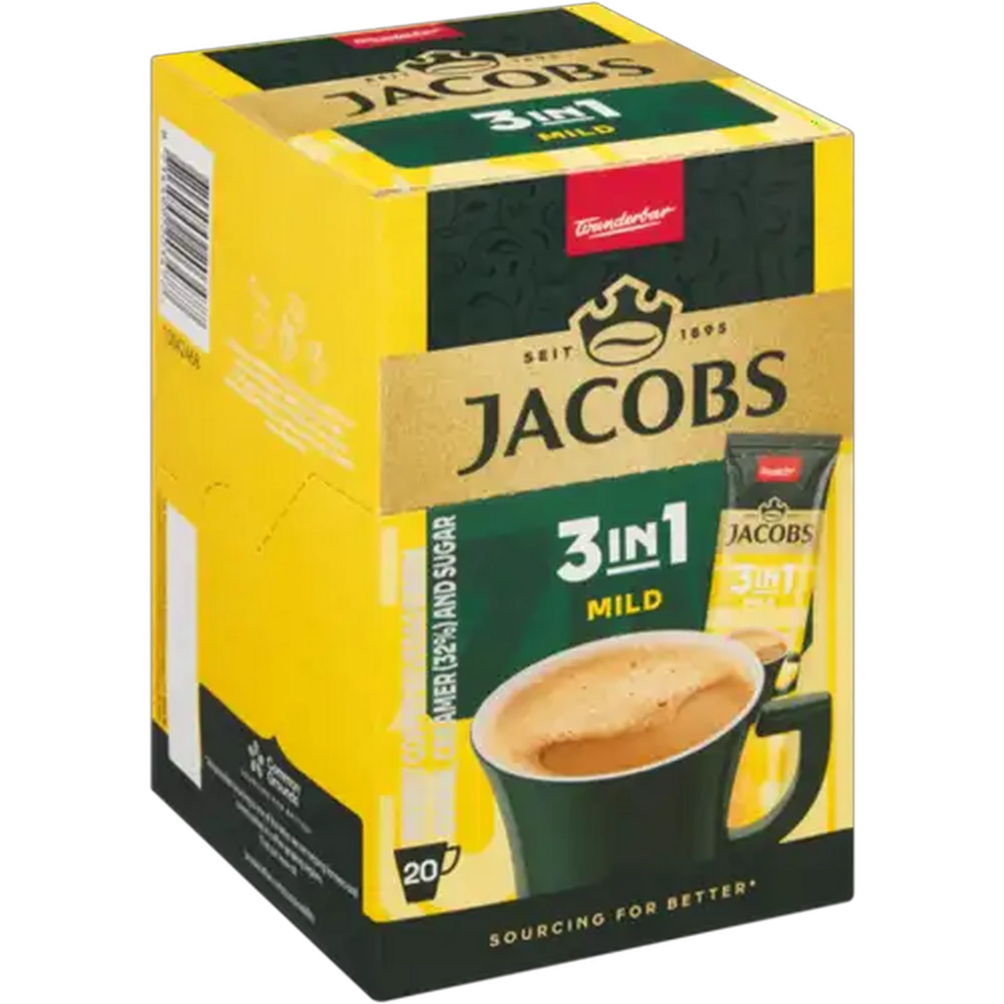 Image of Jacobs 3-in-1 Mild Instant Coffee 20 x 11.1g