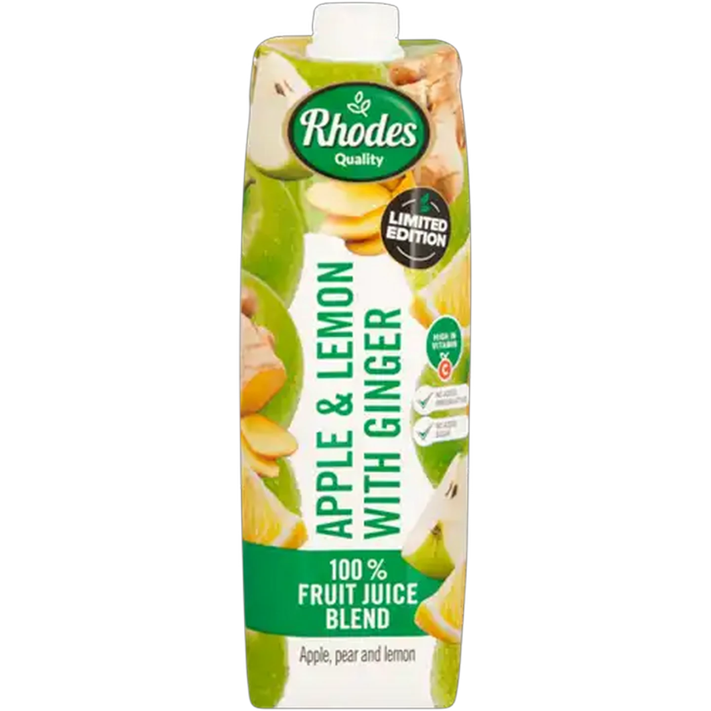 Image of Rhodes Quality Apple & Lemon with Ginger Limited Edition 100% Fruit Juice Blend 1L