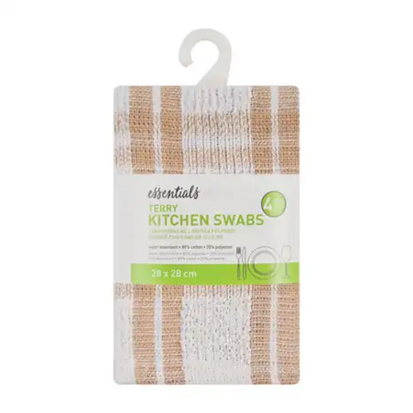 Image of Essentials Terry Kitchen Swabs 4-Pack (Colour May Vary)