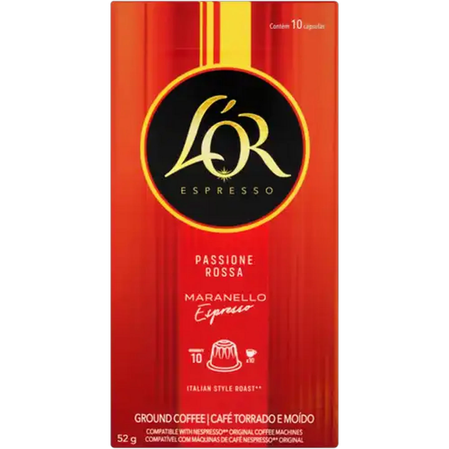 Image of L'OR Passione Rossa Maranello Espresso Coffee Capsules 10 Pack