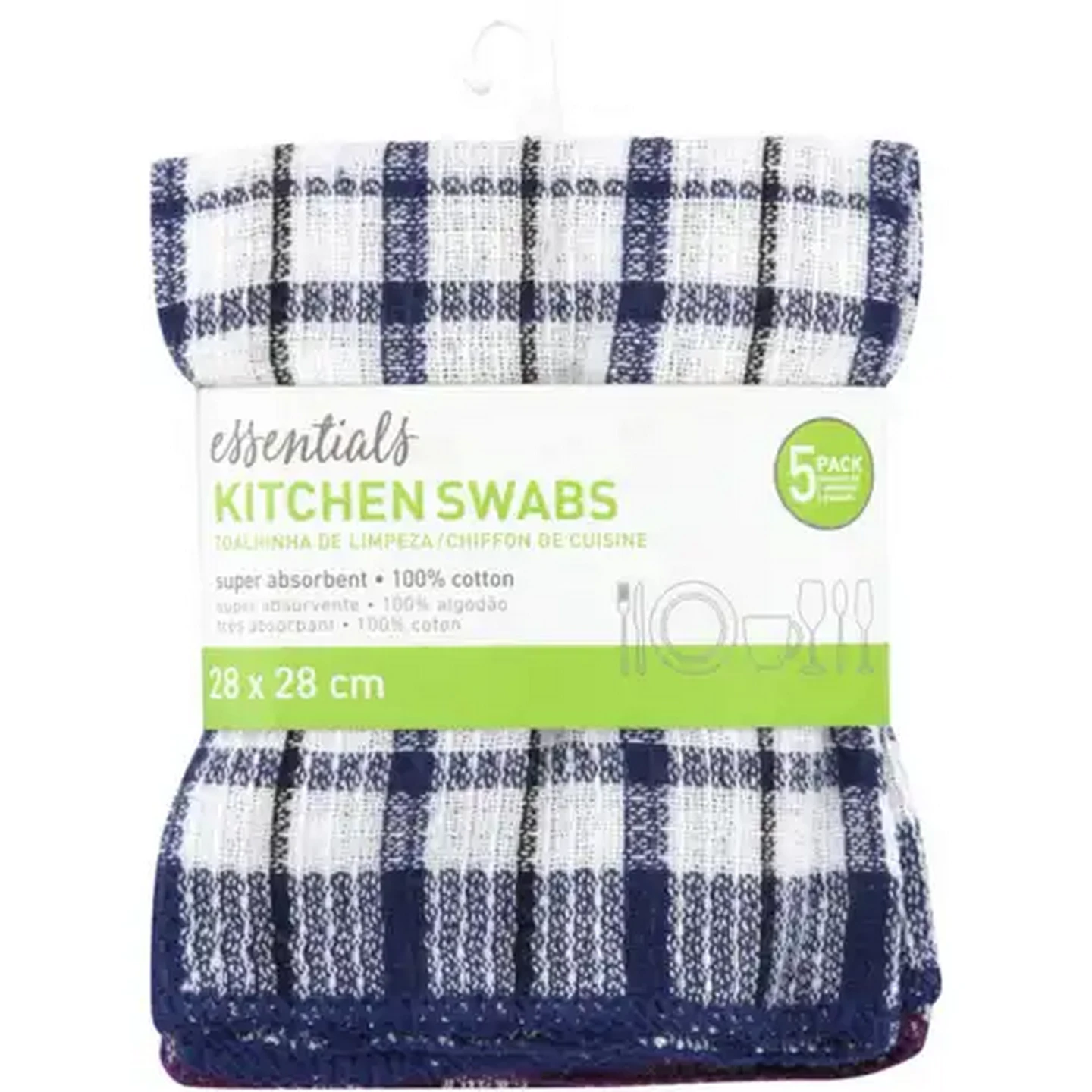 Image of Essentials Multicoloured Kitchen Swabs 5-Pack