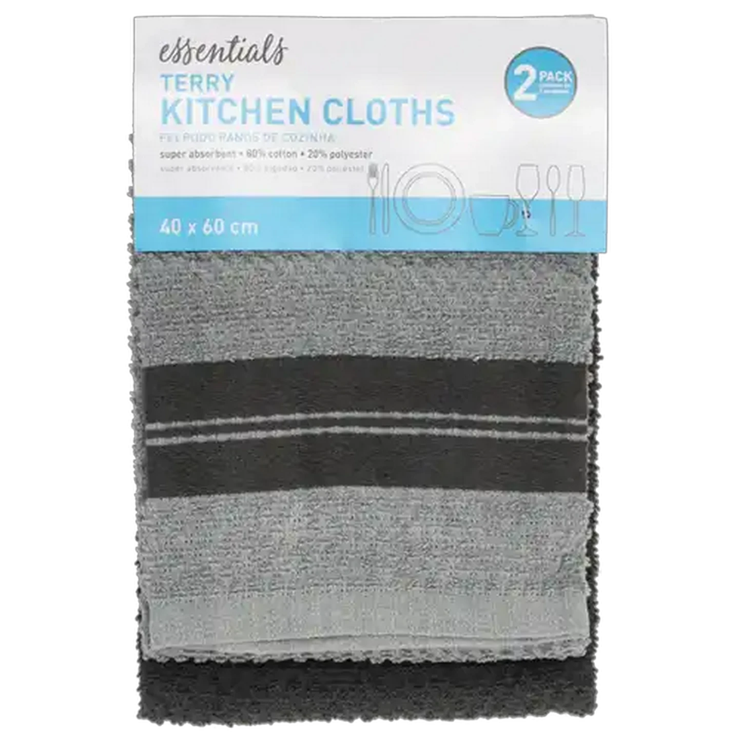 Image of Essentials Terry Panama Kitchen Cloth 2-Pack 40 x 60cm