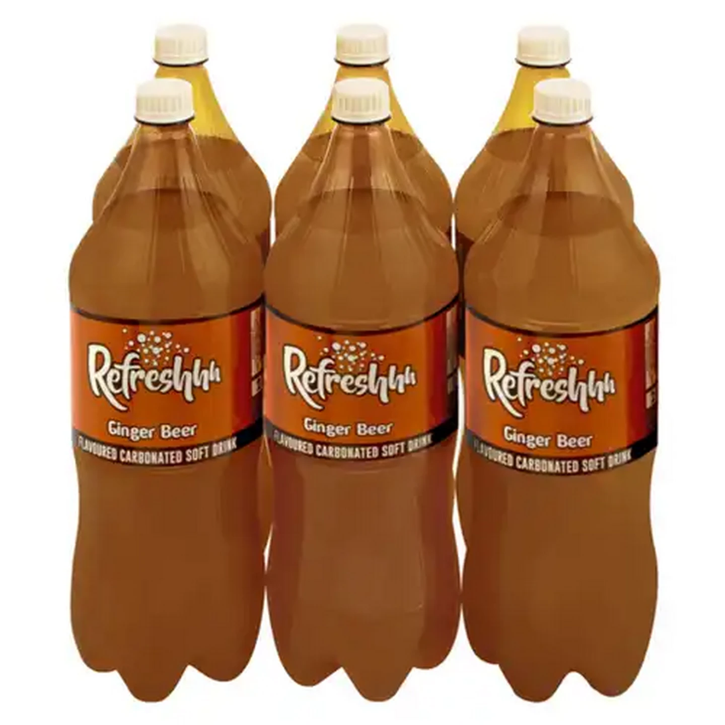 Image of Refreshhh Ginger Beer Flavoured Soft Drinks 6 x 2L
