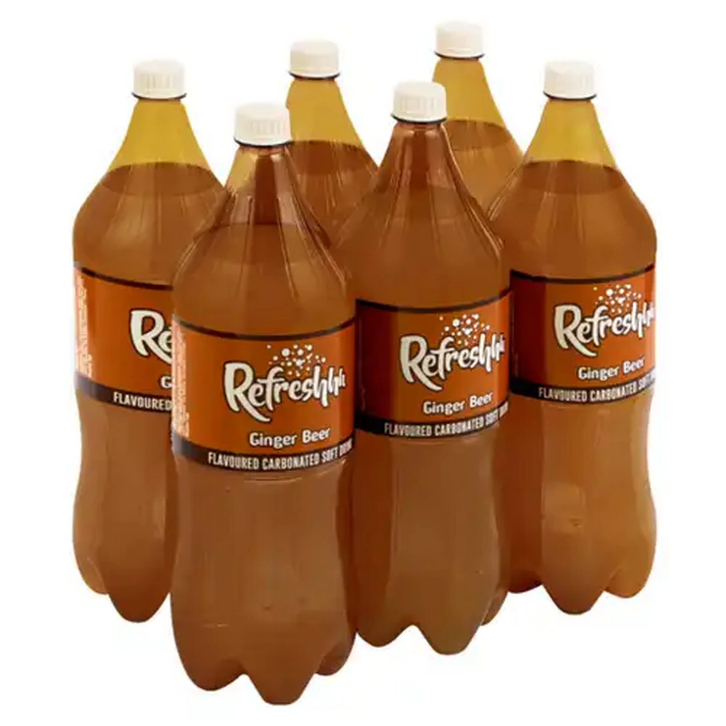 Image of Refreshhh Ginger Beer Flavoured Soft Drinks 6 x 2L