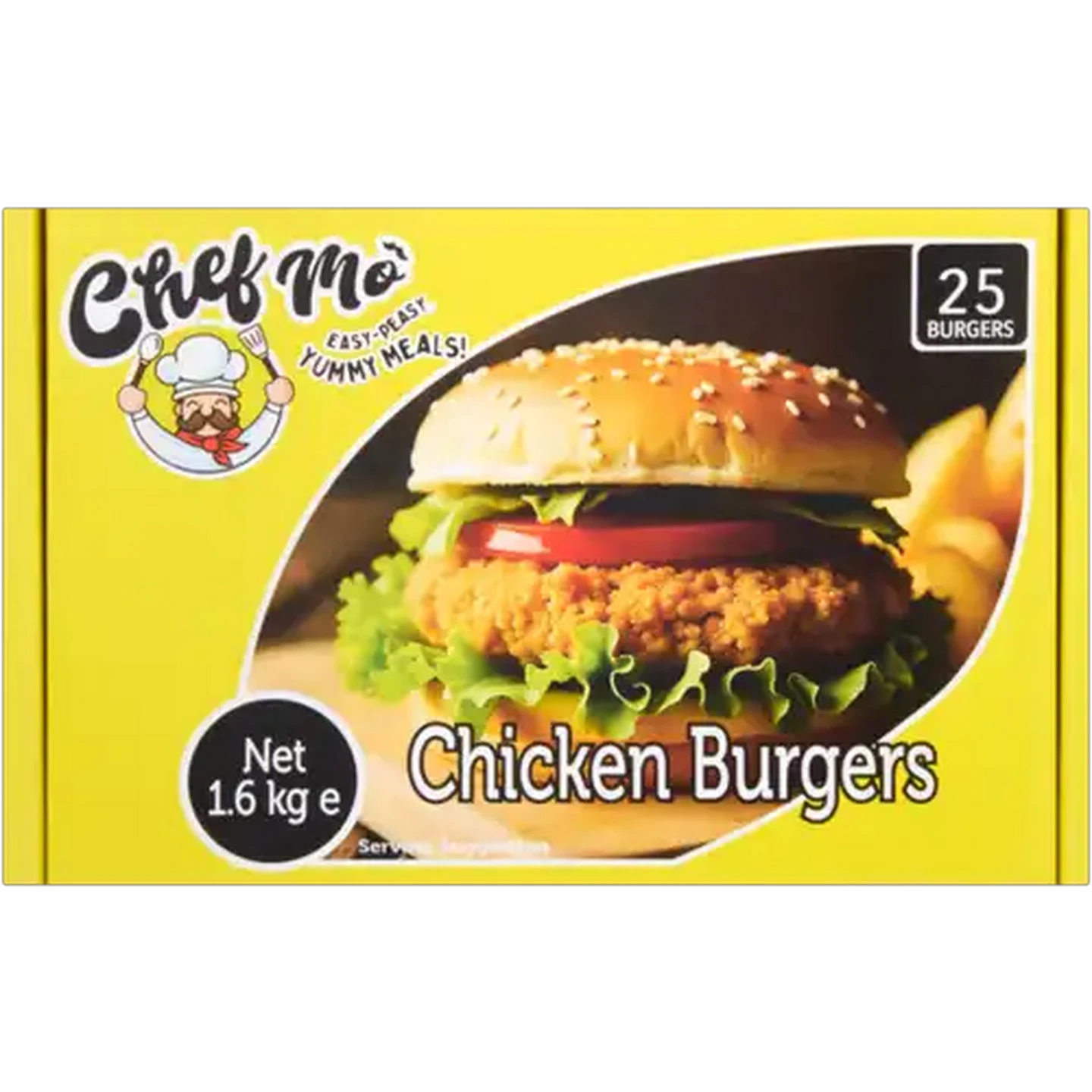 Image of Chef Mo Frozen Chicken Burgers 25 Pack