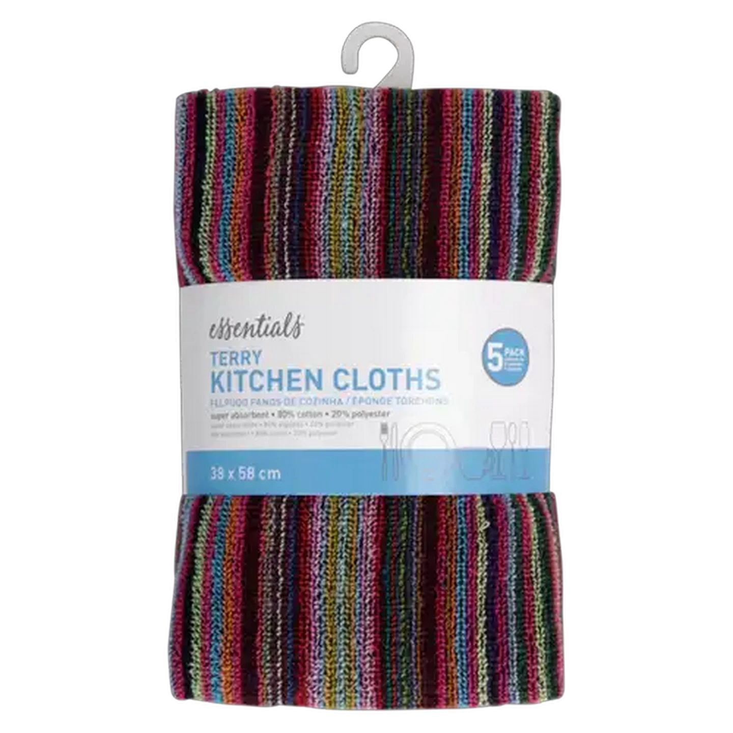Image of Essentials Terry Kitchen Cloths 5-Pack