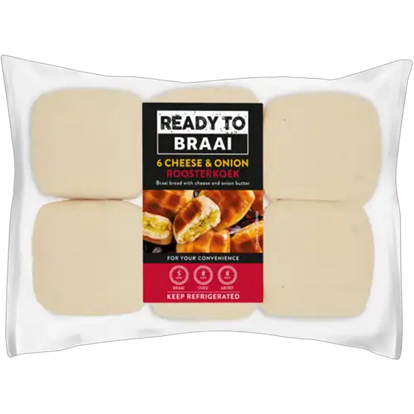 Image of Ready To Braai Cheese & Onion Roosterkoek 6 Pack