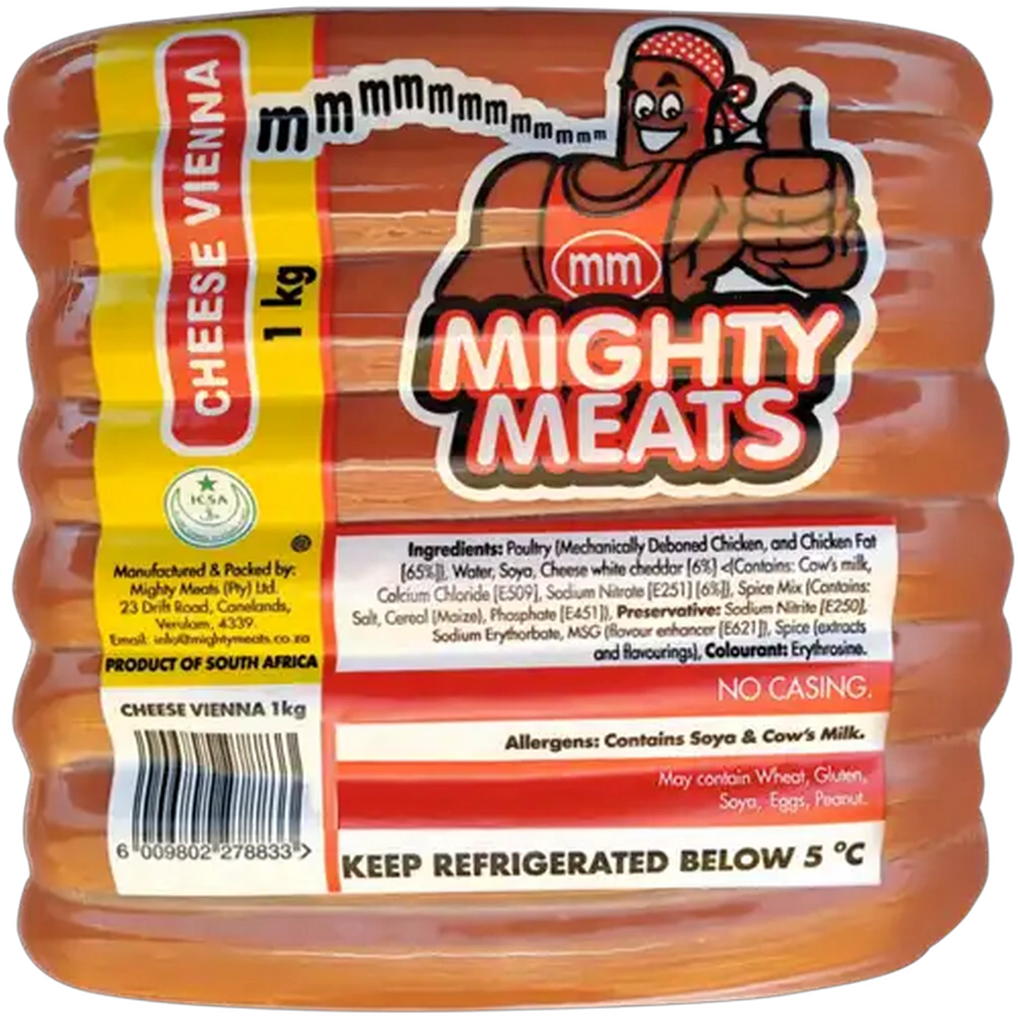 Image of Mighty Meats Cheese Vienna 1kg