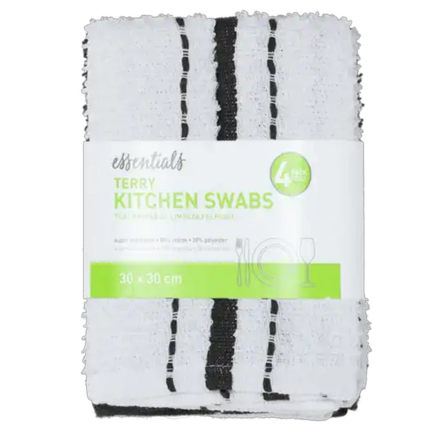 Image of Essentials Panama Terry Swab 4-Pack 30 x 30cm