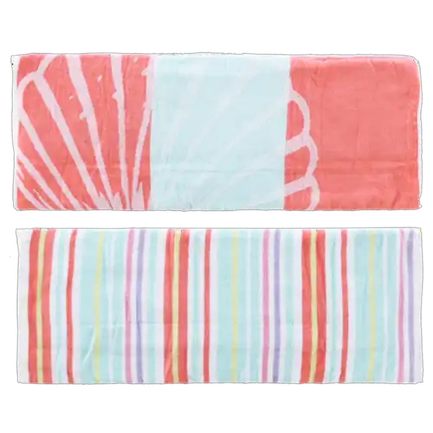 Image of Laguna Velour Pink Stripe Beach Towel 2-Piece 71.1 x 147.3cm