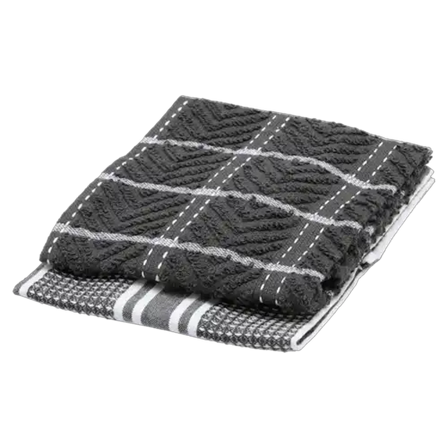 Image of Essentials Black Terry Kitchen Cloth 2-Pack