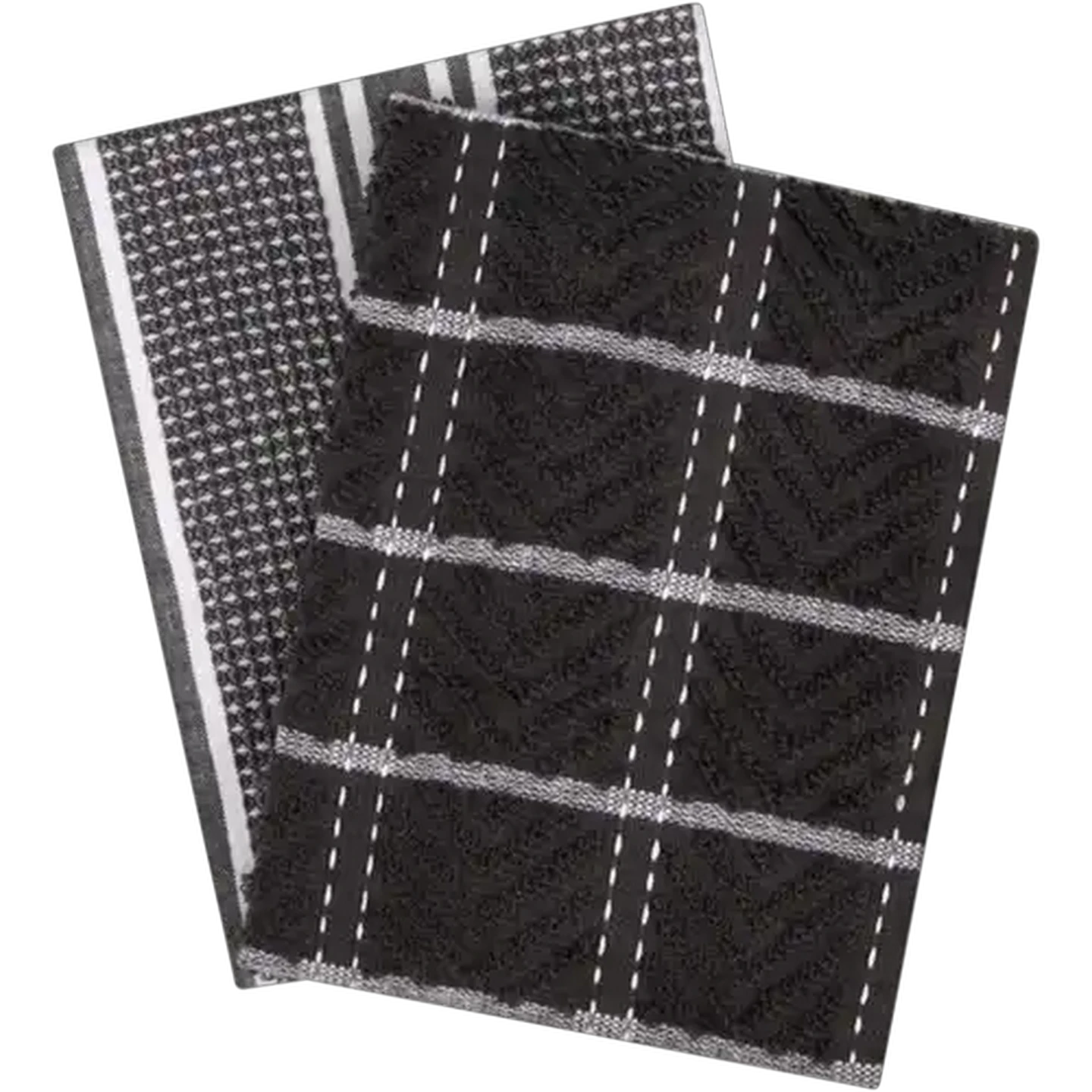 Image of Essentials Black Terry Kitchen Cloth 2-Pack