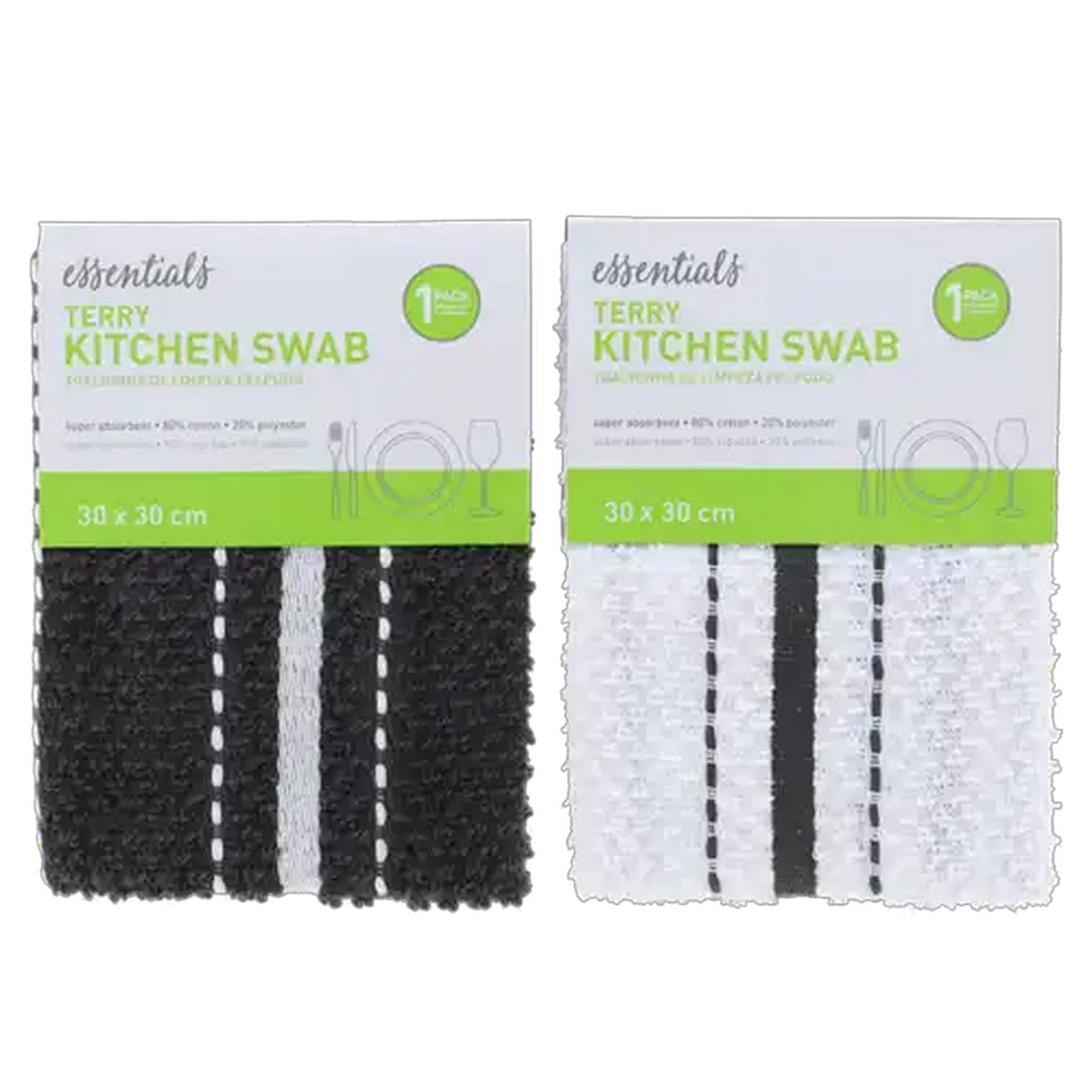 Image of Essentials Panama Terry Swab 30 x 30cm (Colour May Vary)