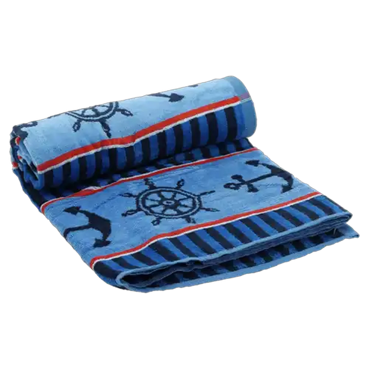 Image of Laguna Velour Navy Stripe Beach Towel 2-Piece 71.1 x 147.3cm