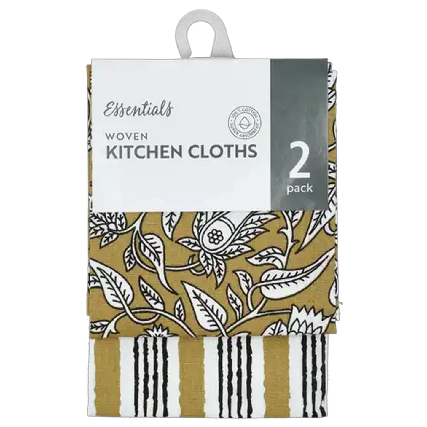 Image of Essentials Mustard Mayfair Kitchen Cloth 2-Pack 40 x 60cm