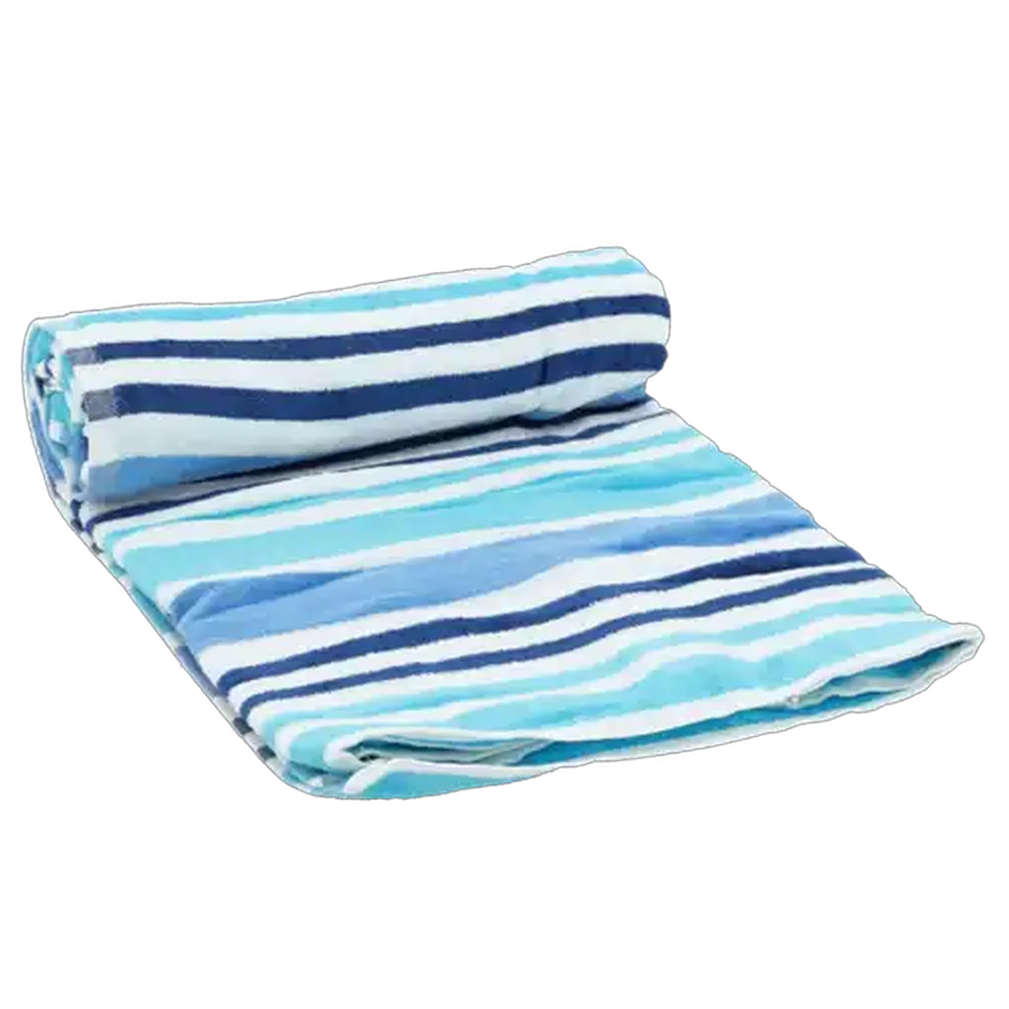 Image of Laguna Velour Blue Stripe Beach Towel 2-Piece 71.1 x 147.3cm