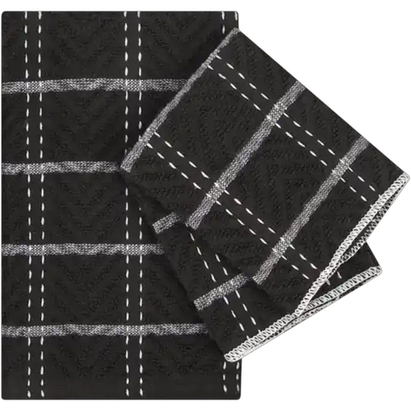 Image of Essentials Black Terry Kitchen Cloth & Swab 3 Piece