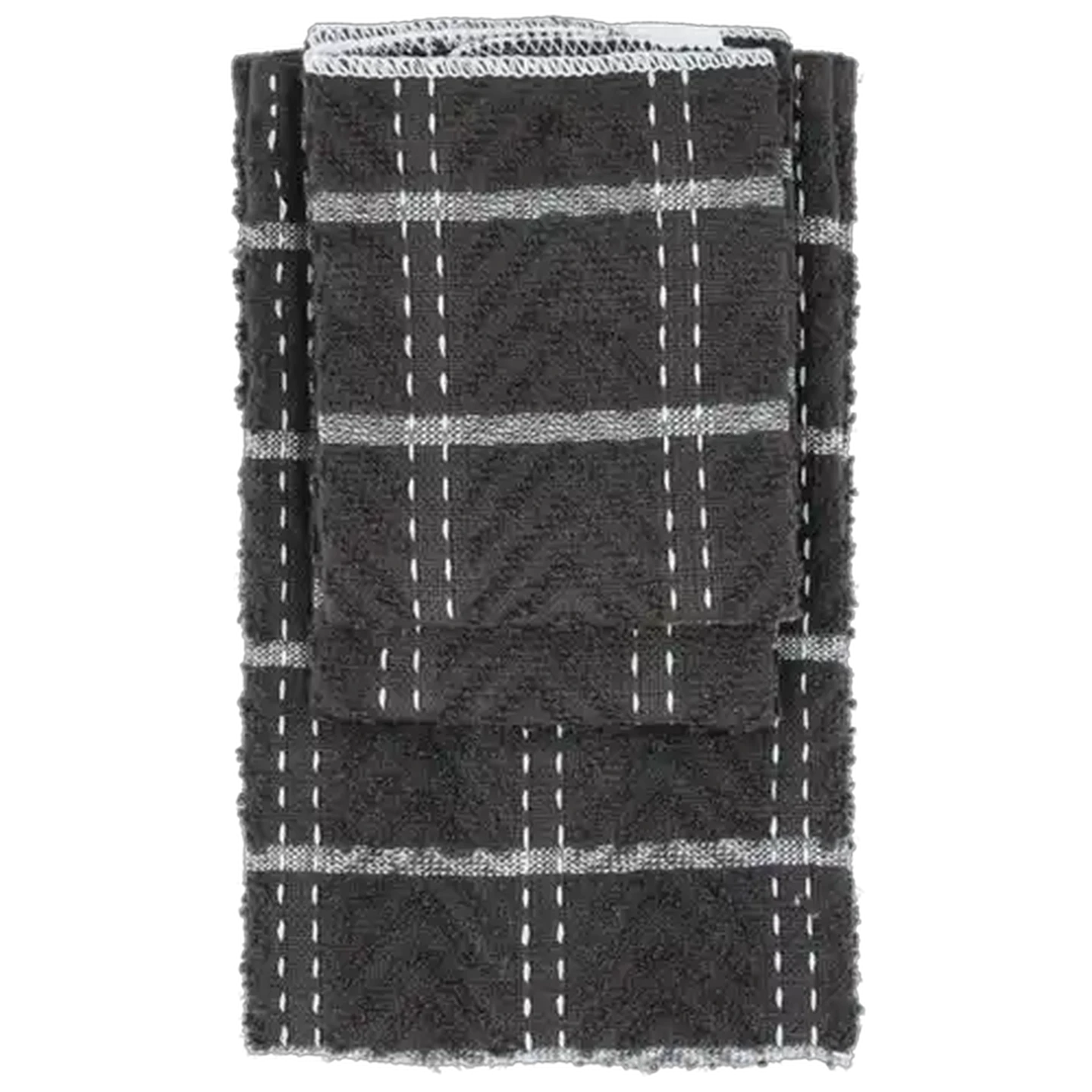 Image of Essentials Black Terry Kitchen Cloth & Swab 3 Piece