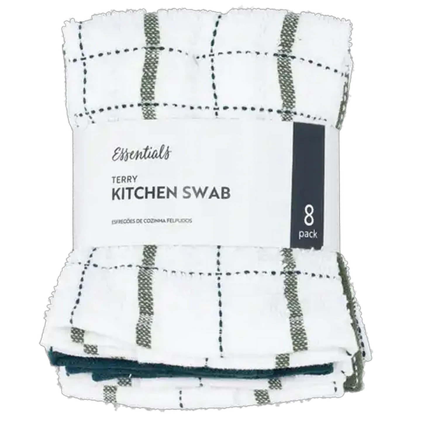 Image of Essentials Milan Terry Kitchen Swab 30 x 30cm 8-Pack