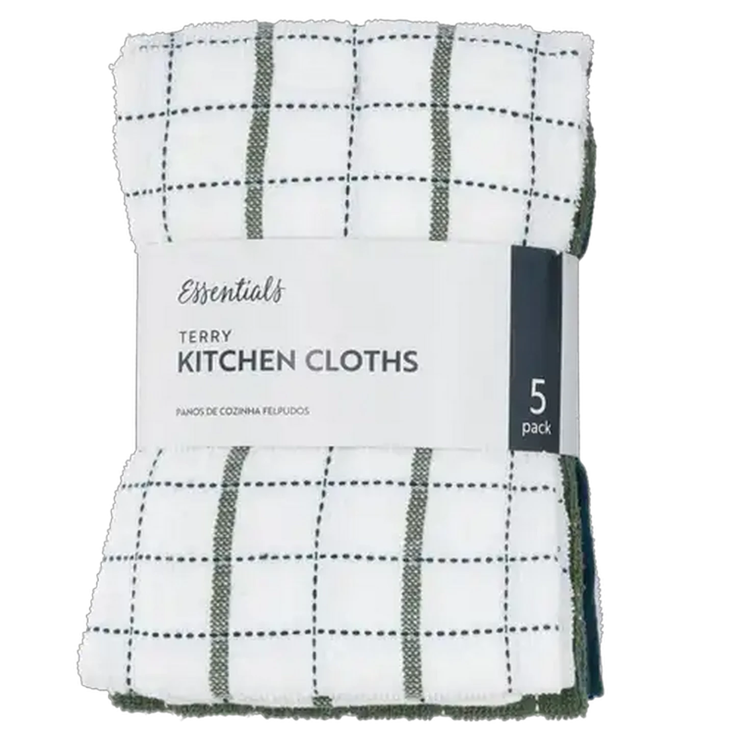 Image of Essentials Milan Terry Kitchen Cloth 45 x 65cm 5-Pack (Design May Vary)