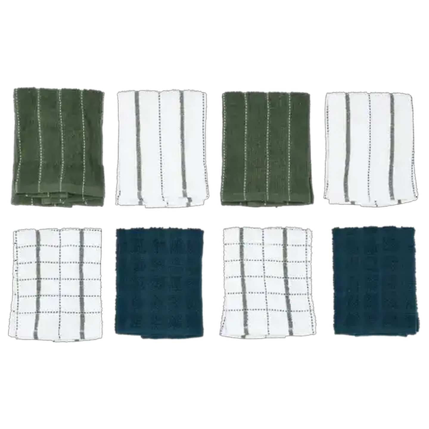 Image of Essentials Milan Terry Kitchen Swab 30 x 30cm 8-Pack